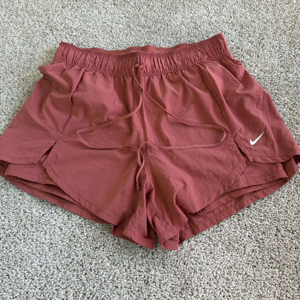 Nike Shorts Womens Large Pink Lined Running Athletic Elastic Drawstring Waist